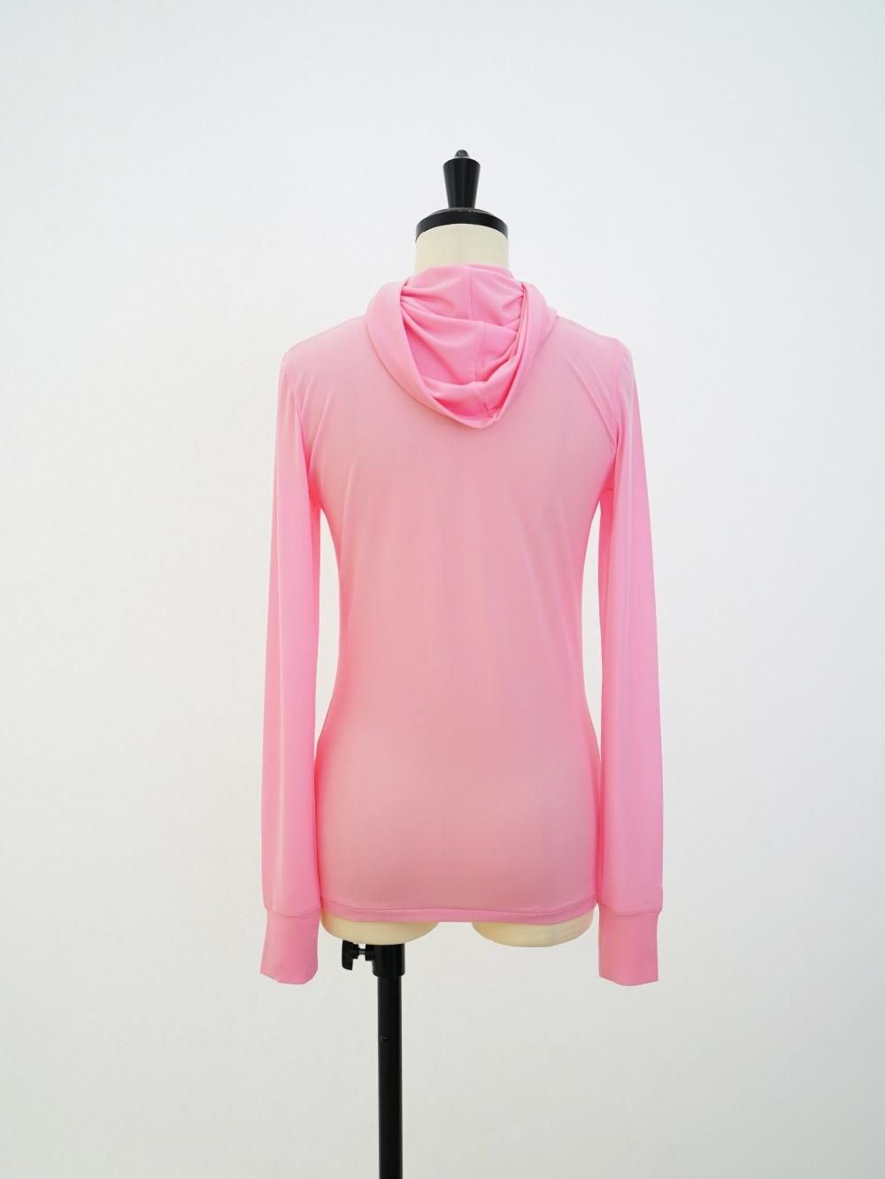 FUMIKA_UCHIDA/NYLON RIBBED NECK HOODED TOP(NAVY)