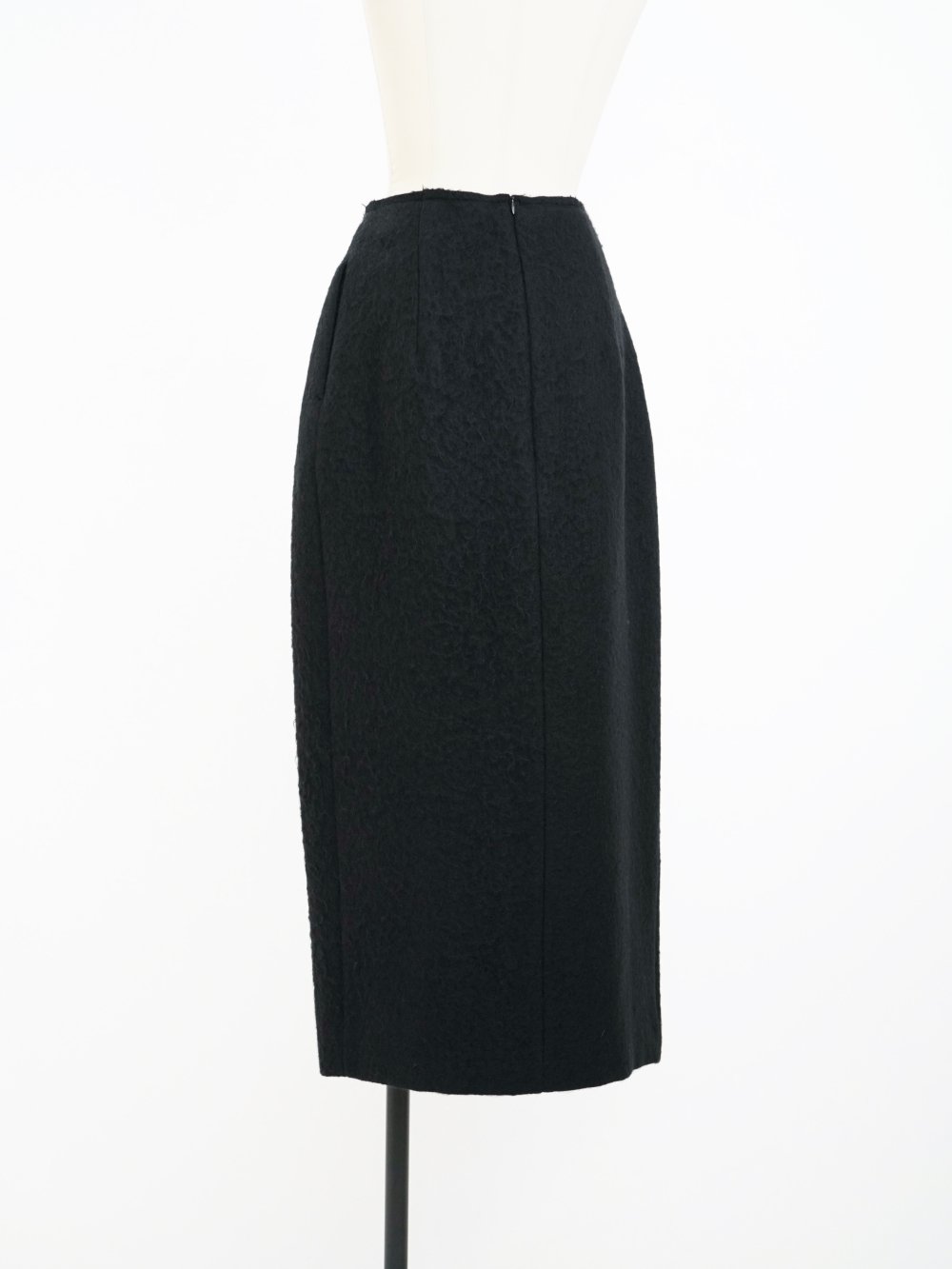 AURALEE BRUSHED ALPACA WOOL MELTON SKIRT / BLACK - n e p