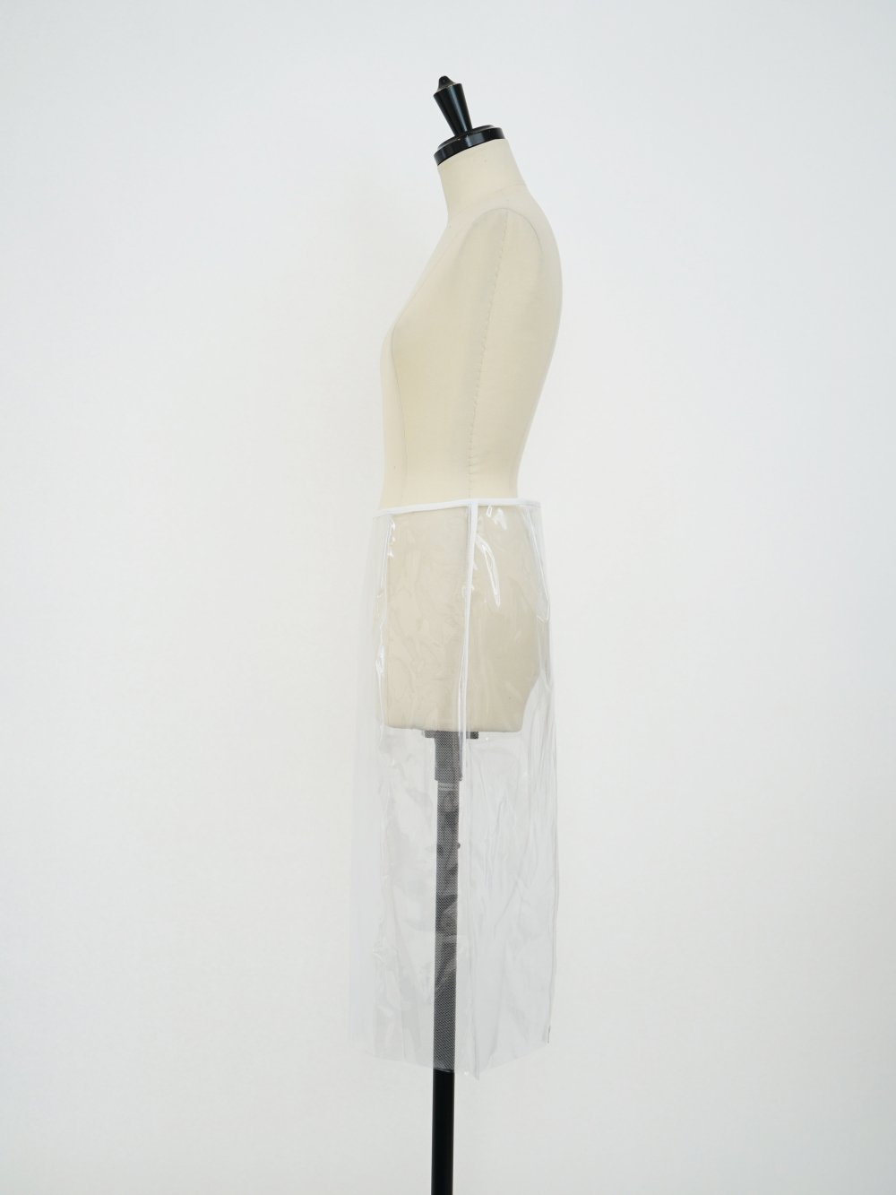 FUMIKA_UCHIDA VINYL/TULLE BACK ZIPPED MIDI SKIRT / WHITE - n e p