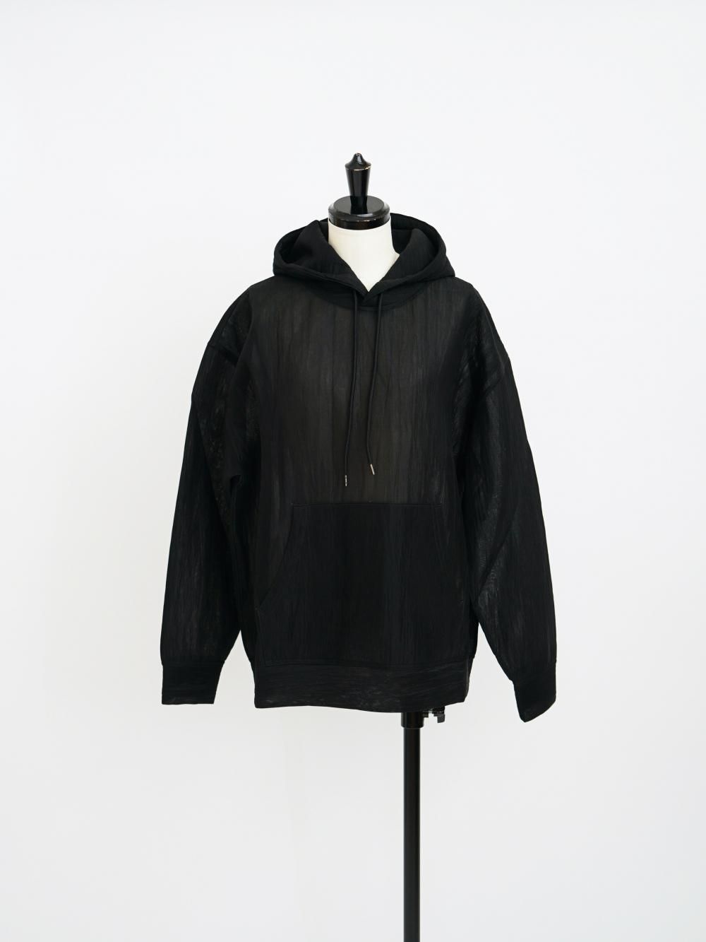 AURALEE ELASTIC SHEER NYLON PO PARKA / BLACK