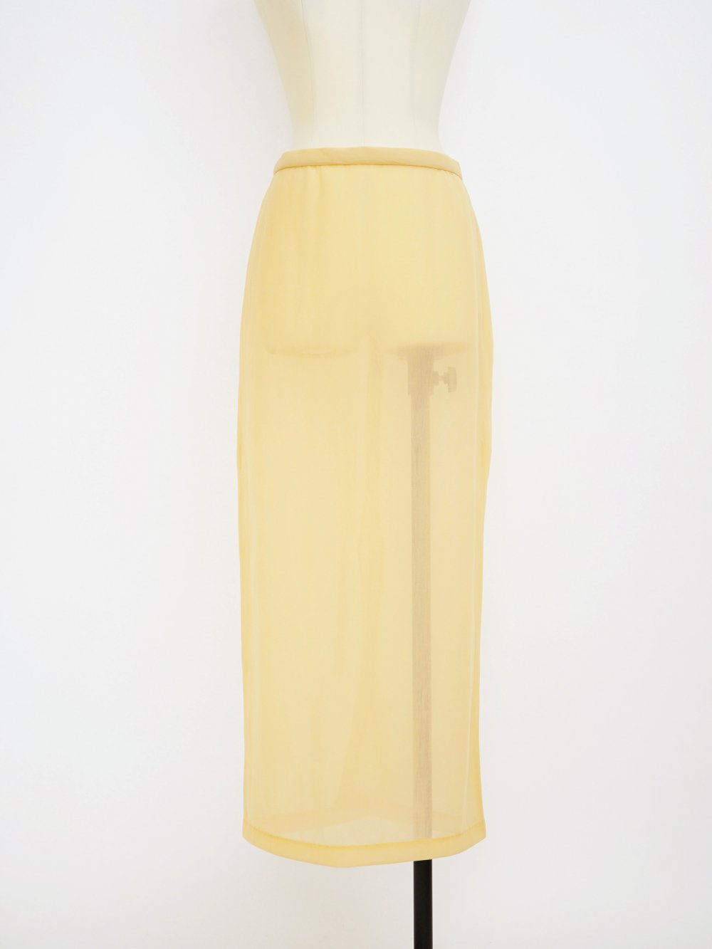 AURALEE ELASTIC SHEER NYLON SKIRT / YELLOW