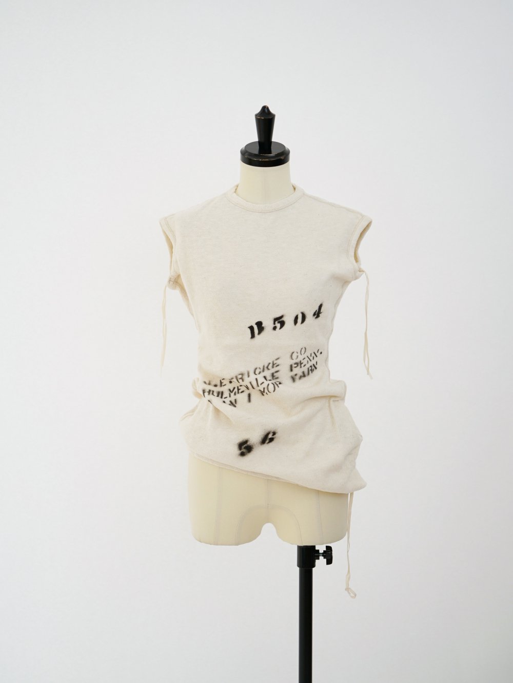 FUMIKA_UCHIDA GAUZE JERSEY STENCIL SLEEVELESS TOP / KINARI 