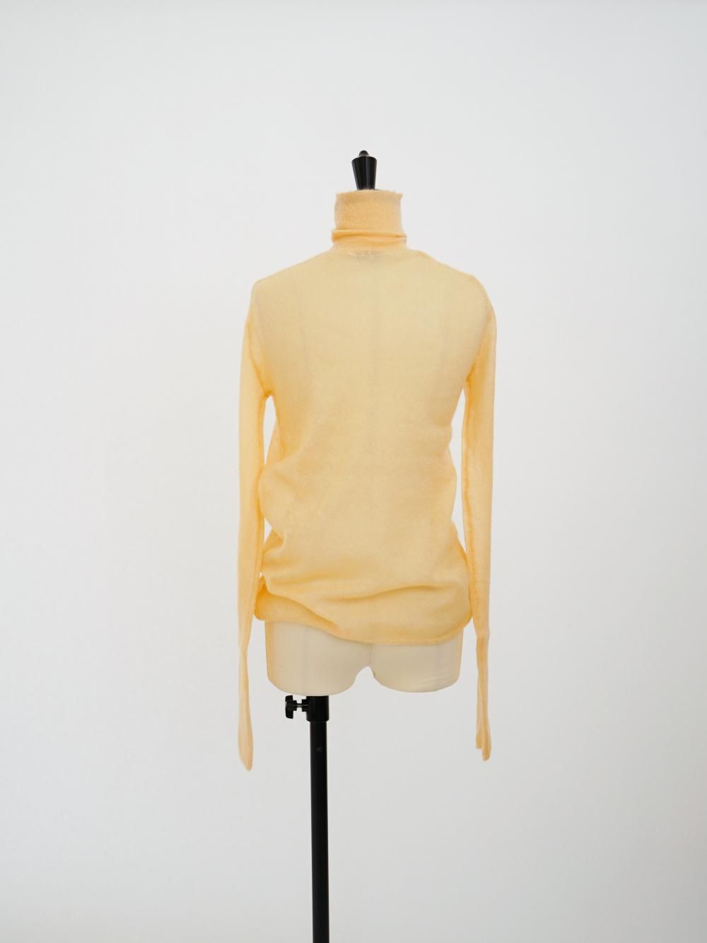 KID MOHAIR SHEER KNIT TURTLENECK IN LIGHT BEIGE — Shop Boswell