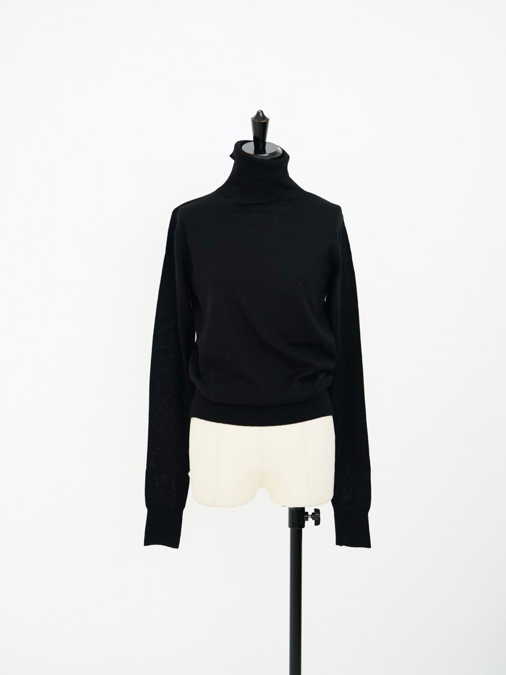 Ernie Palo SILK CASHMERE TURTLE NECK KNIT / BLACK