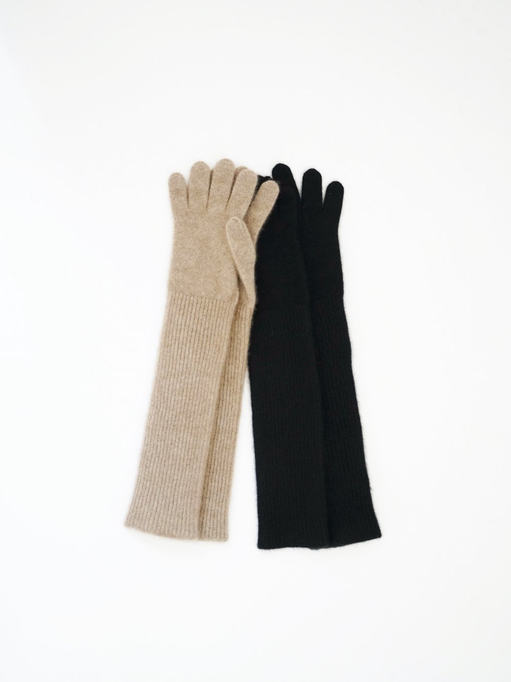 AURALEE BABY CASHMERE KNIT LONG GLOVES 