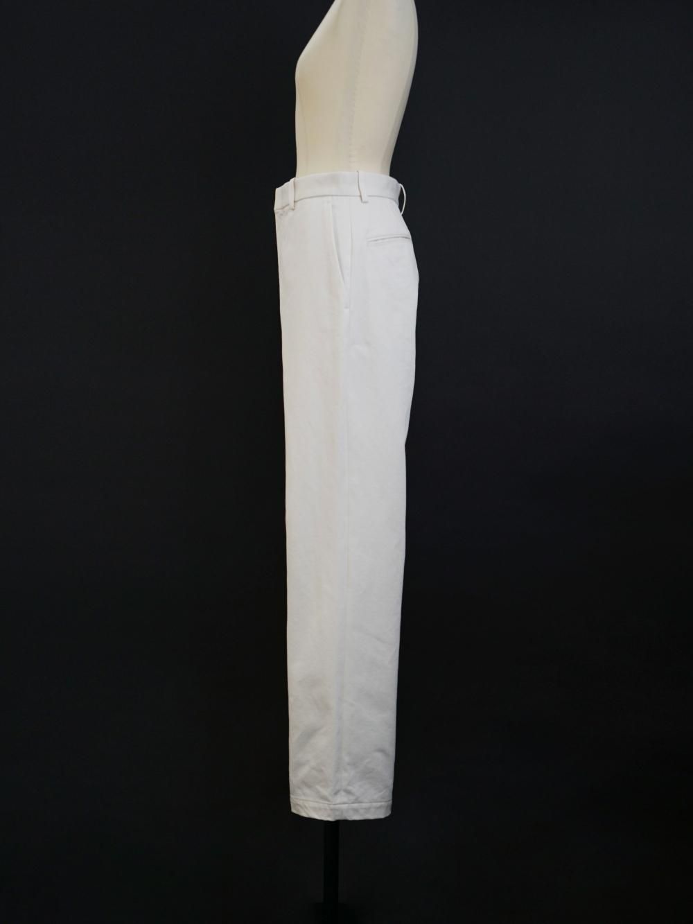 AURALEE WASHED FINX CHINO NARROW PANTS / IVORY WHITE - n e p
