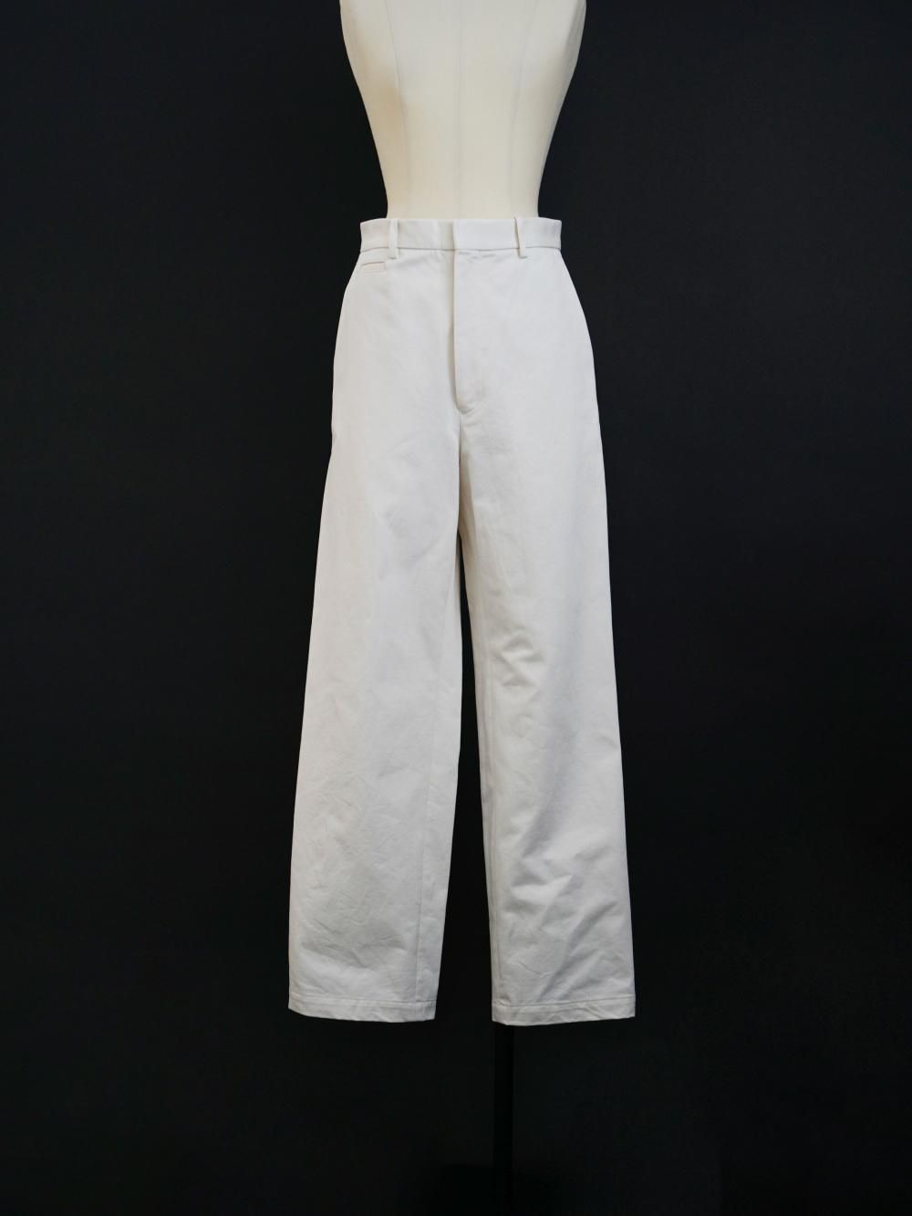 AURALEE WASHED FINX CHINO NARROW PANTS / IVORY WHITE