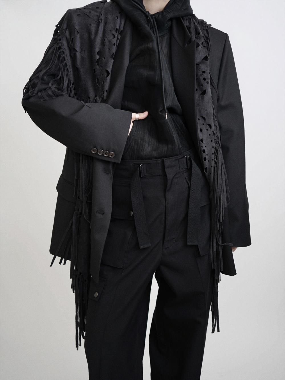 AMOMENTO DOUBLE BREASTED WOOL JACKET / BLACK