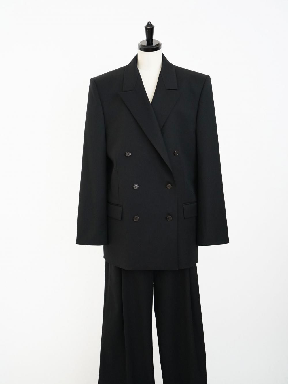 AMOMENTO DOUBLE BREASTED WOOL JACKET / BLACK