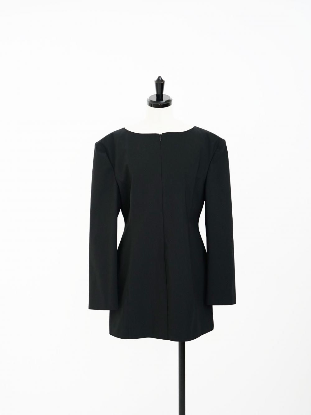 AMOMENTO BOAT NECK TWO WAY JACKET / BLACK