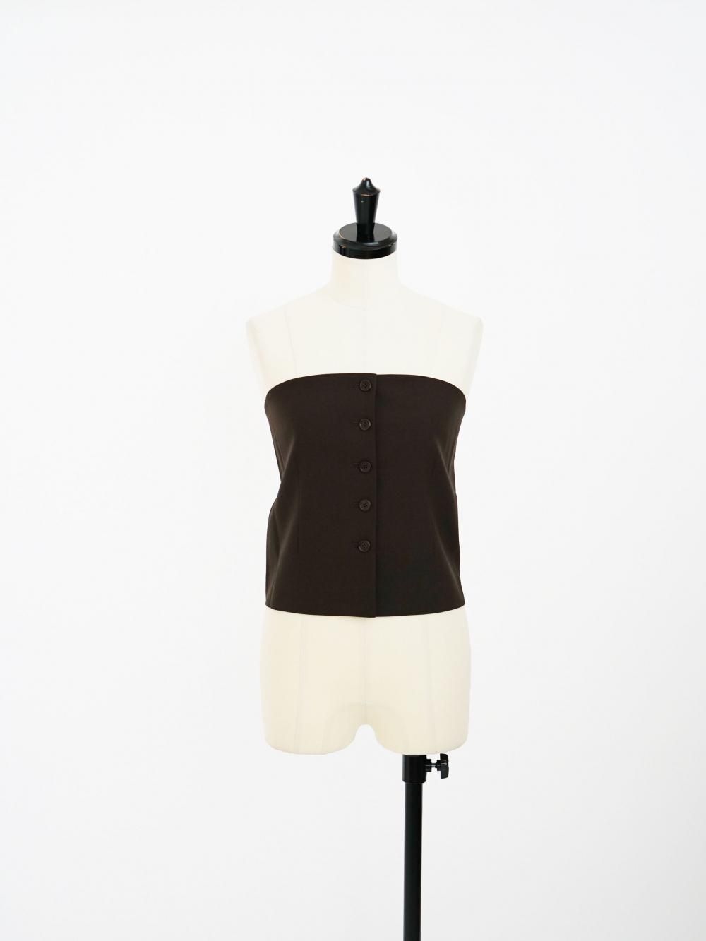 AMOMENTO BUTTON UP BUSTIER / DARK BROWN