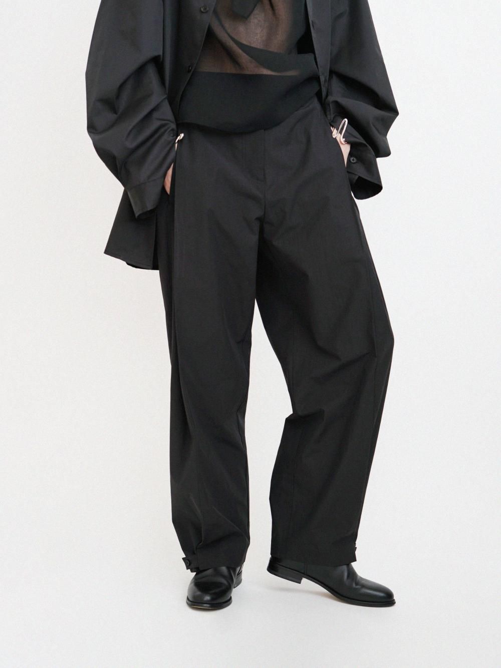 AMOMENTO BUTTON GARCONNE PANTS / BLACK