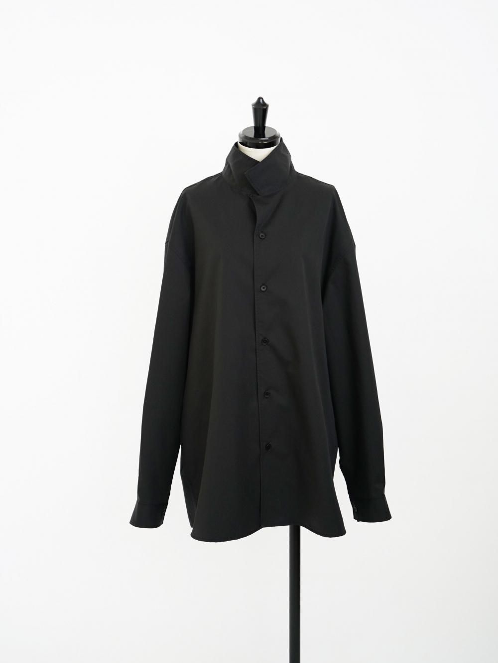 AMOMENTO OPEN COLLAR SHIRTS / BLACK 