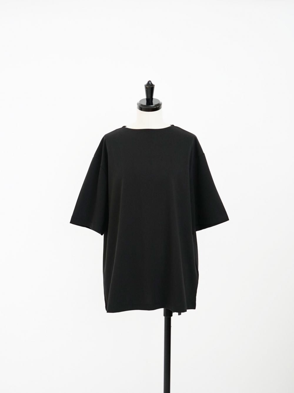 AMOMENTO BOAT NECK T-SHIRTS / BLACK 