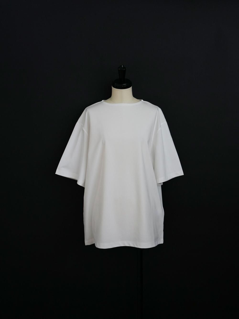 AMOMENTO BOAT NECK T-SHIRTS / WHITE