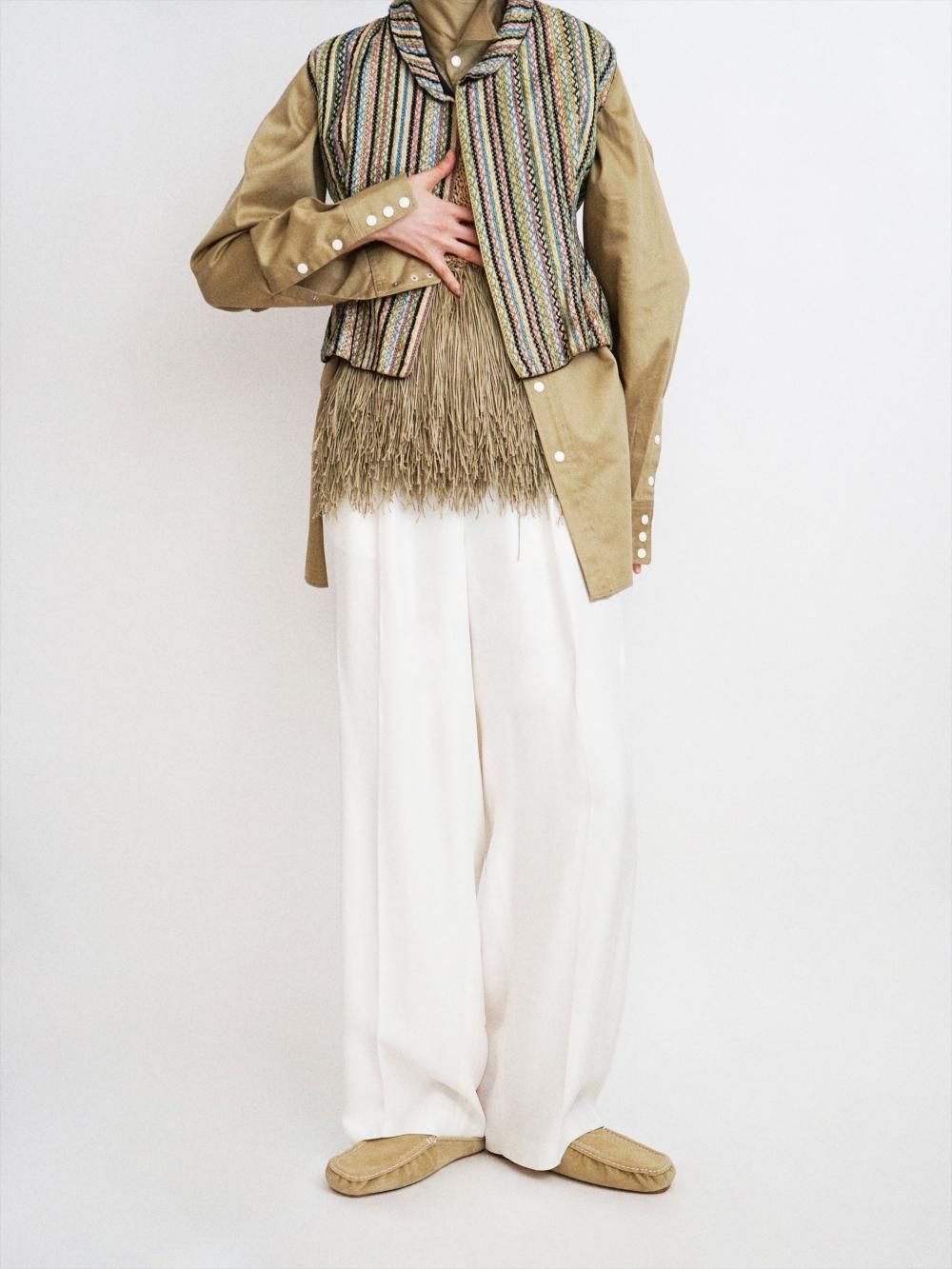 FUMIKA_UCHIDA TWILL LONG SLEEVE SHIRT / KHAKIBEIGE 