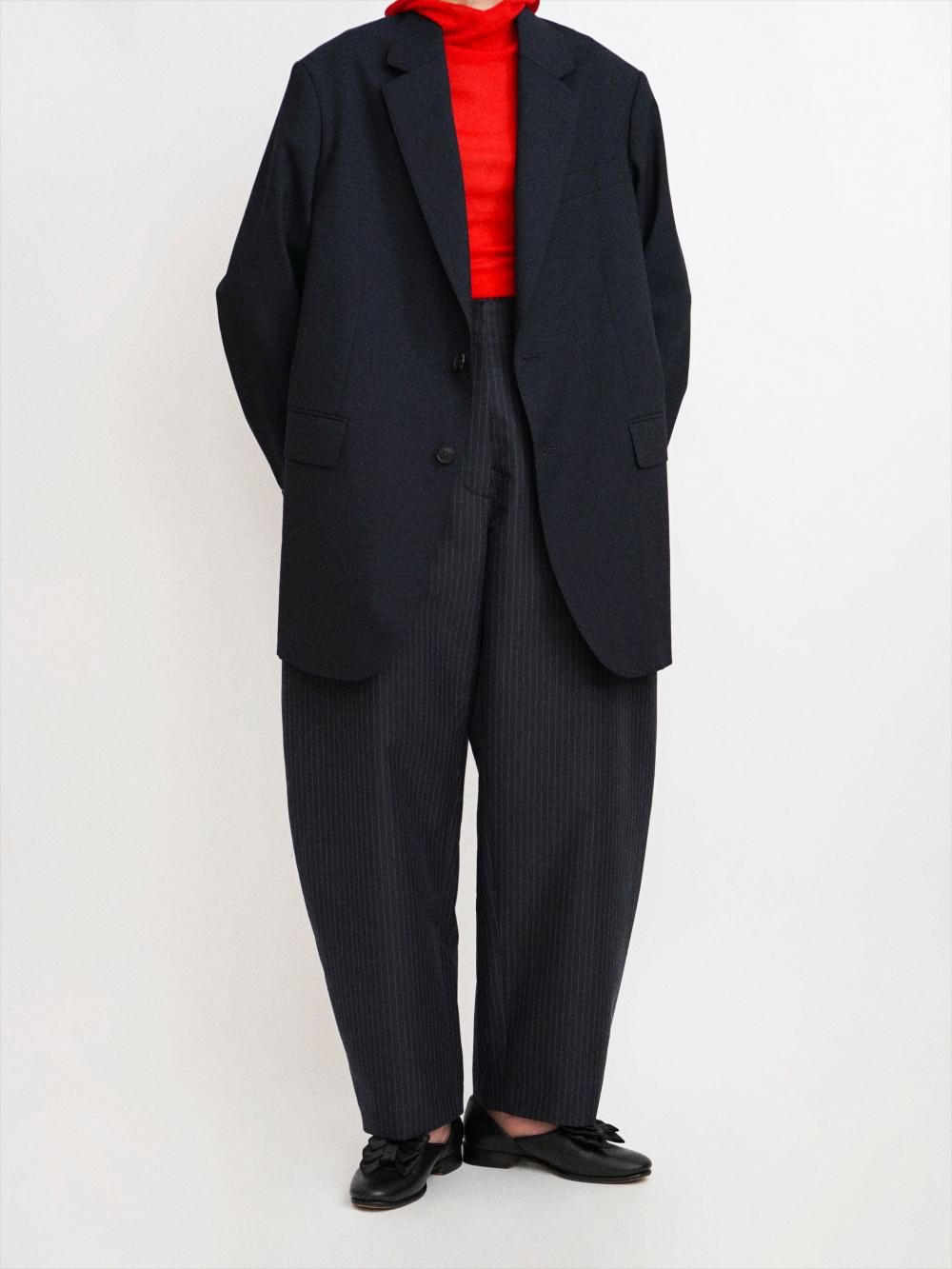 Ernie Palo STRIPE CURVE SLACKS / NAVY