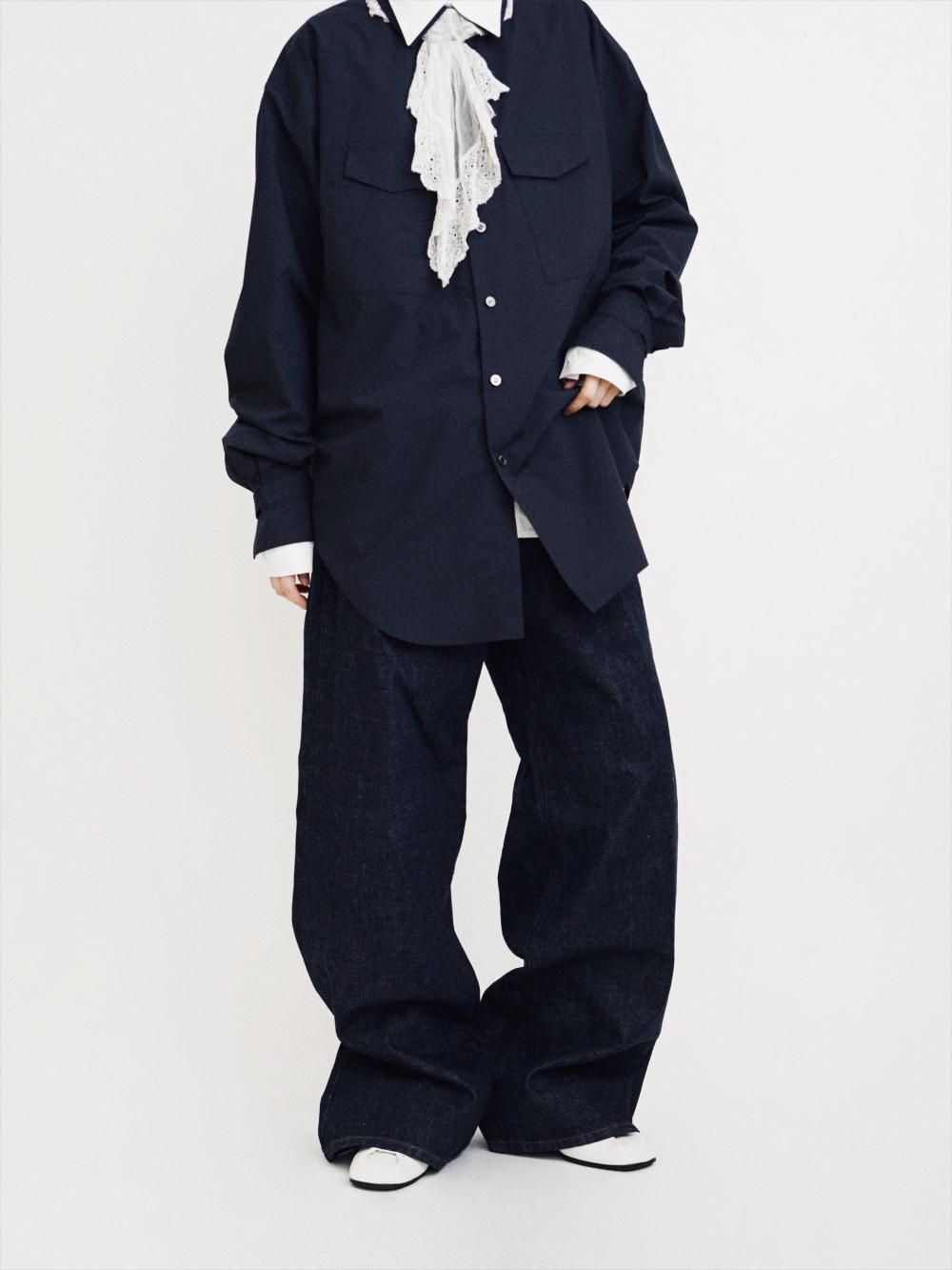 JUNMIKAMI ѥåݥåL/S / NAVY