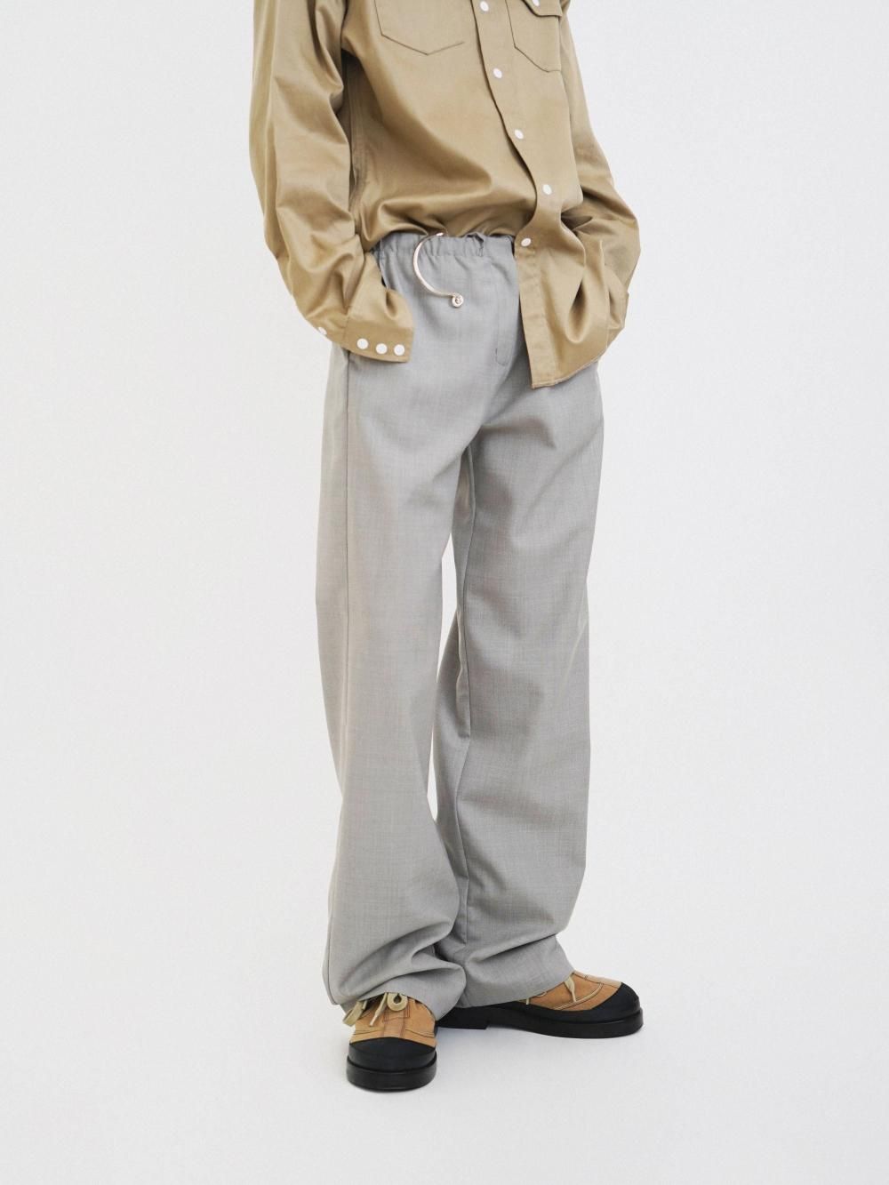 AMOMENTO WOOL BANDING PANTS / BEIGE / 0
