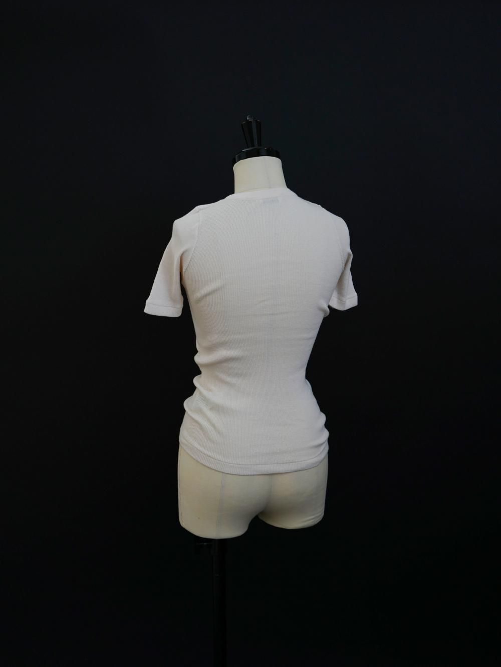 AURALEE ORGANIC SOFT RIB TEE / IVORY - n e p