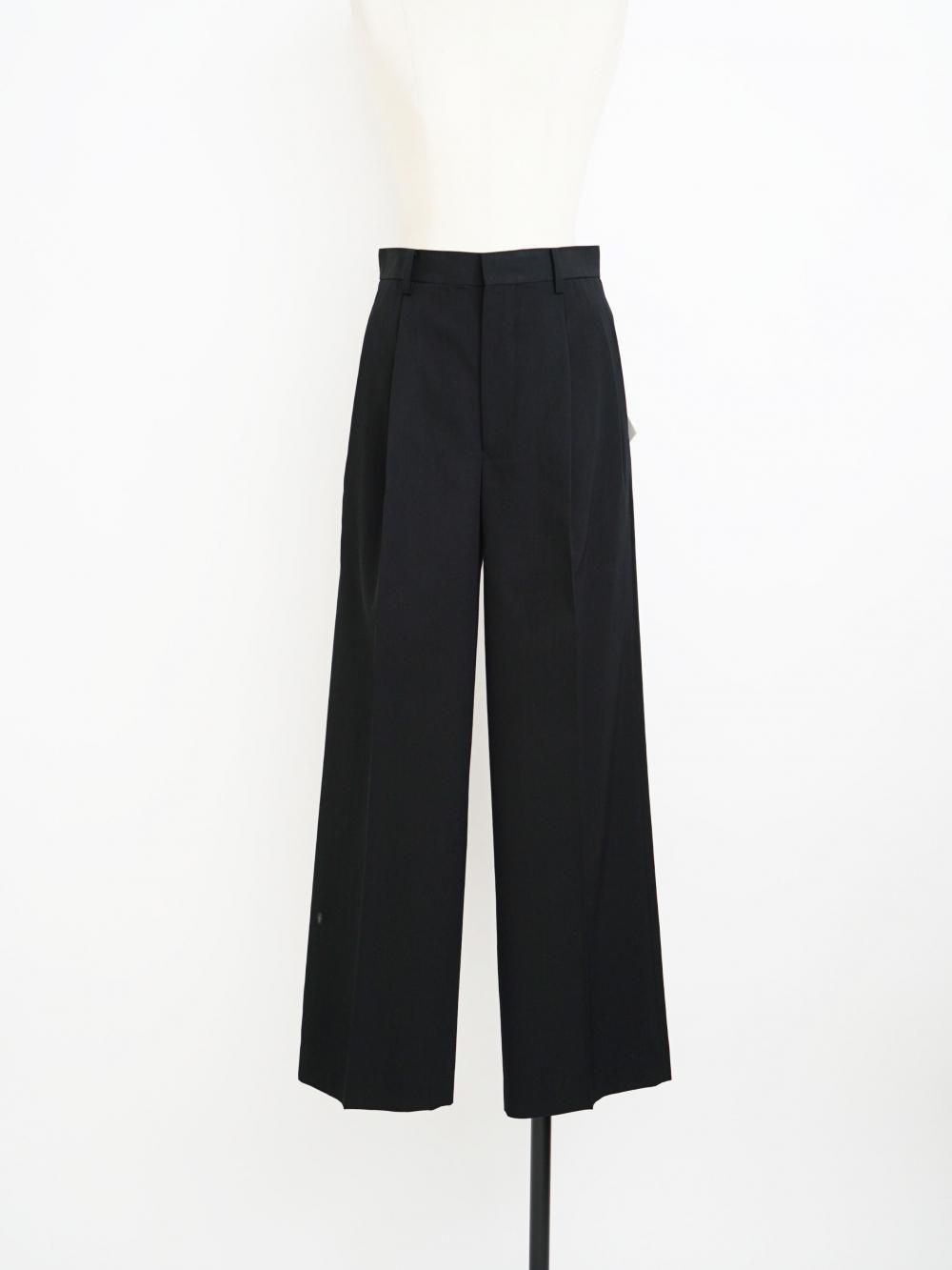 AURALEE LIGHT WOOL MAX GABARDINE SLACKS / TOP BLACK