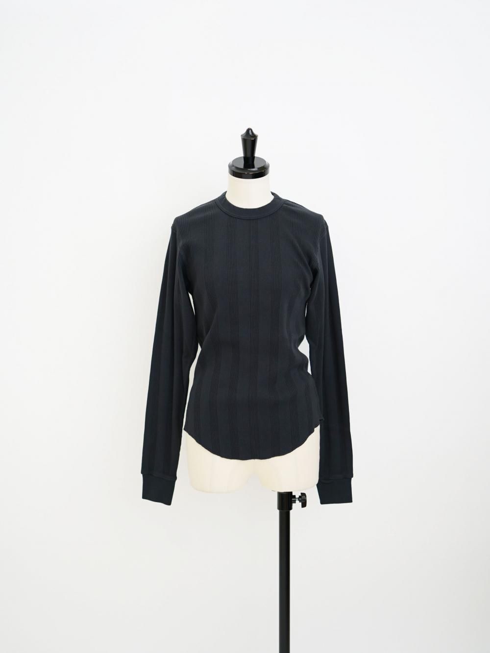 UNUSED RIB LONG SLEEVE TEE / BLACK