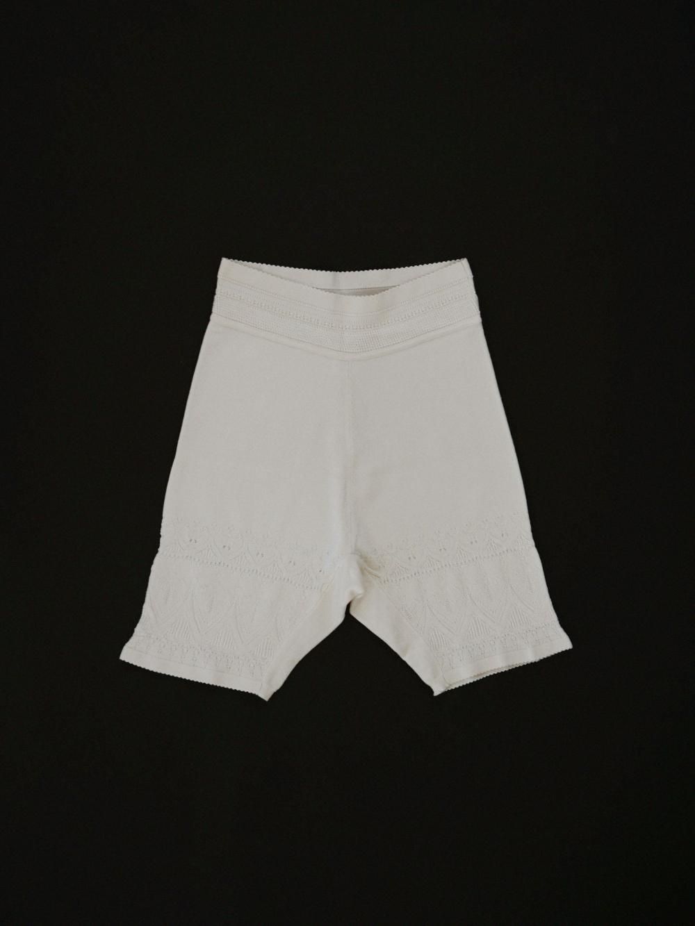 FUMIKA_UCHIDA SILK LACE KNITTING GIRDLE / OFFWHITE - n e p