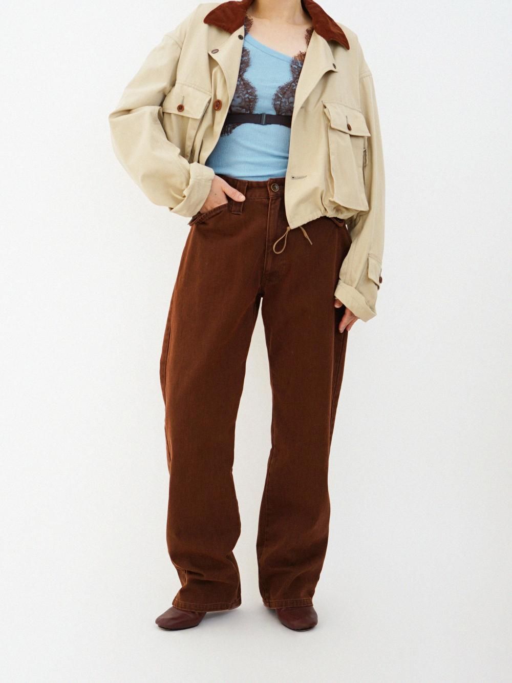 FUMIKA_UCHIDA POPLIN SHORT JACKET / SAND,BORDEAUX