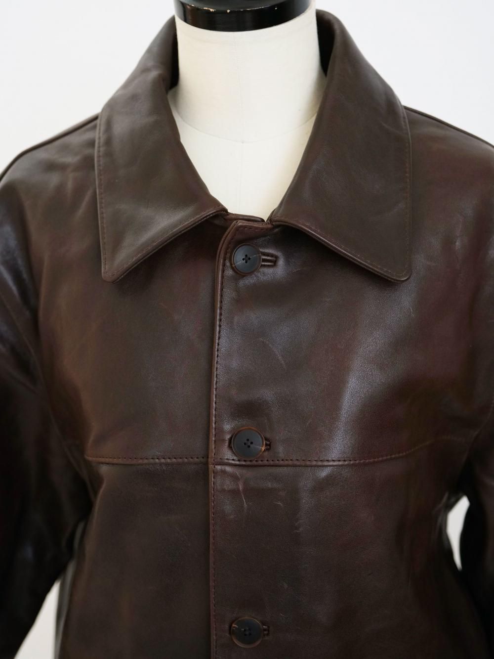 AURALEE HEAVY LAMB LEATHER BLOUSON サイズ3 Heavy Lamb Leather Blouson(3(MEN) Dark Brown/ダークブラウン