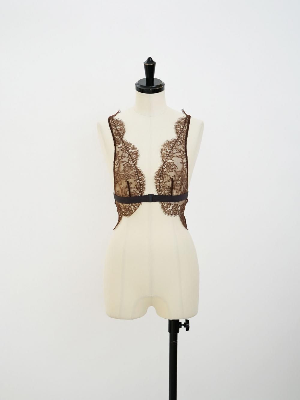 FUMIKA_UCHIDA LEAVER LACE BRALETTE / BROWN