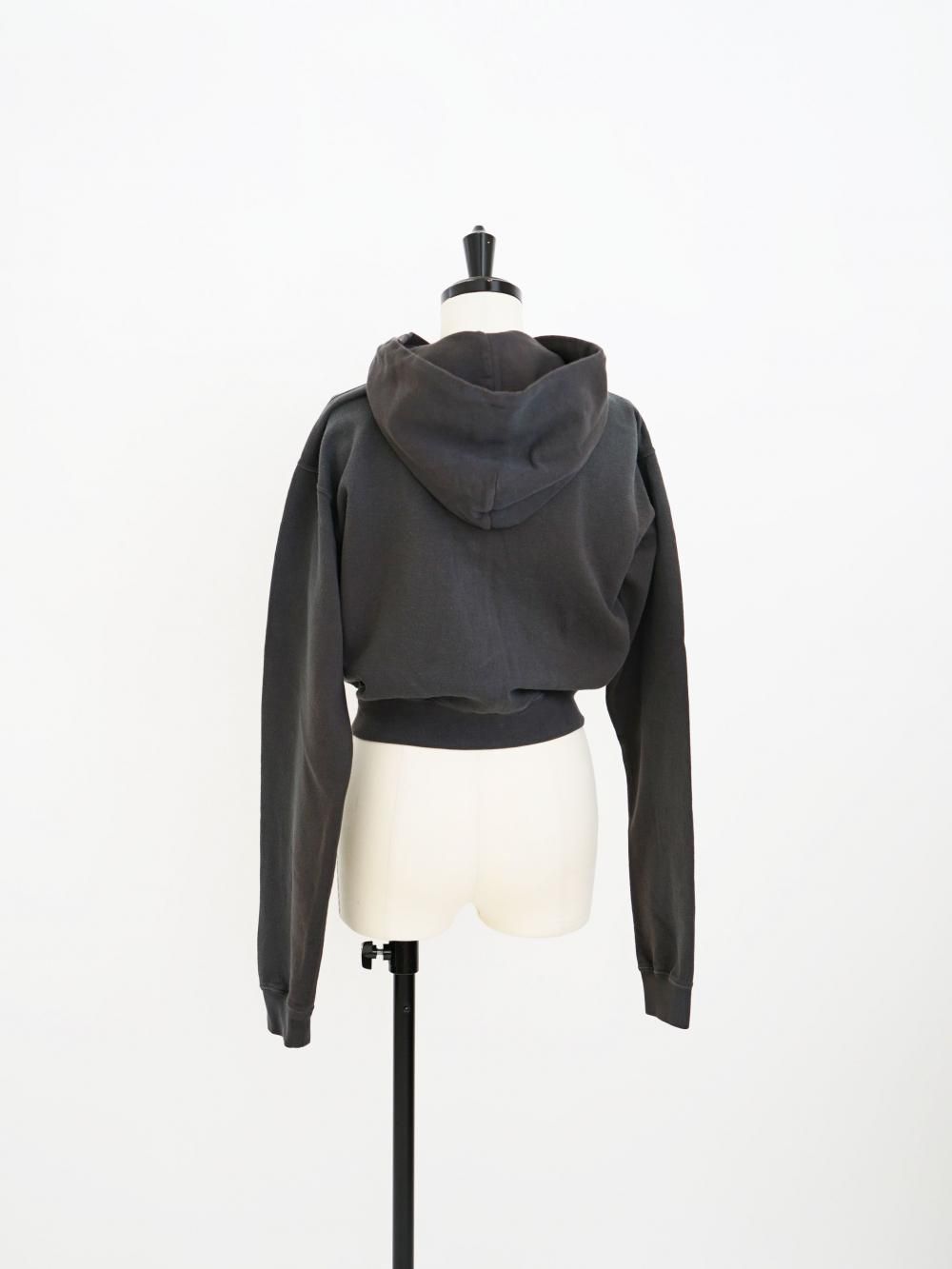 AURALEE PRODUCT DYED PIMA LIGHT SWEAT ZIP PARKA / INK BLACK / SIZE