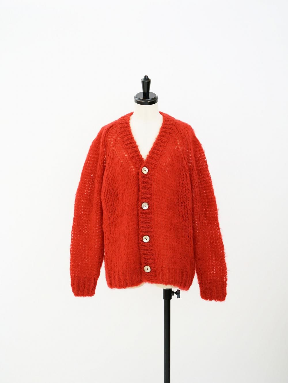 UNUSED MOHAIR CARDIGAN / RED / 2