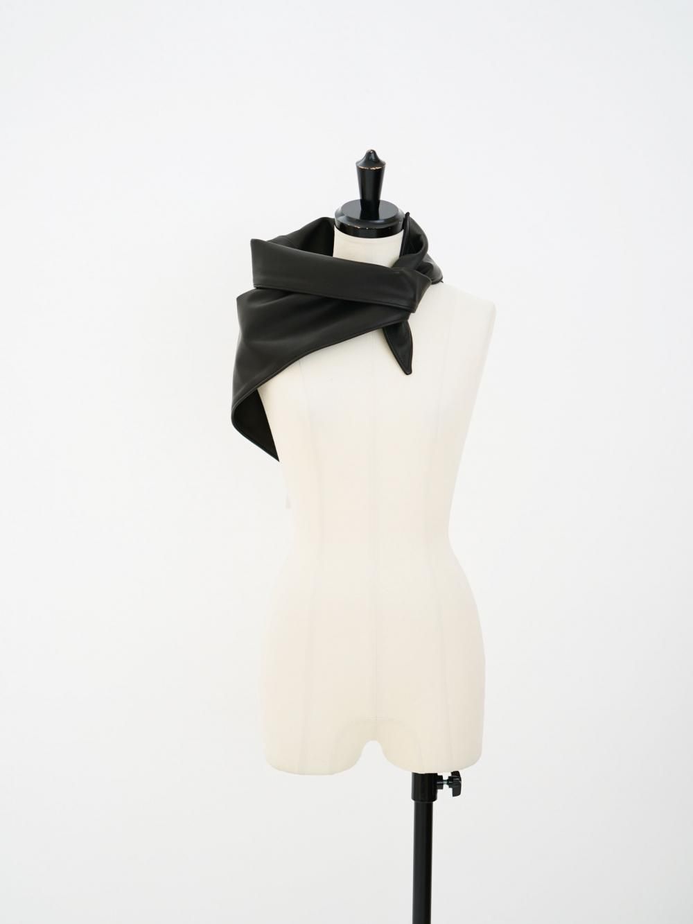 Ernie Palo LEATHER SCARF / BLACK