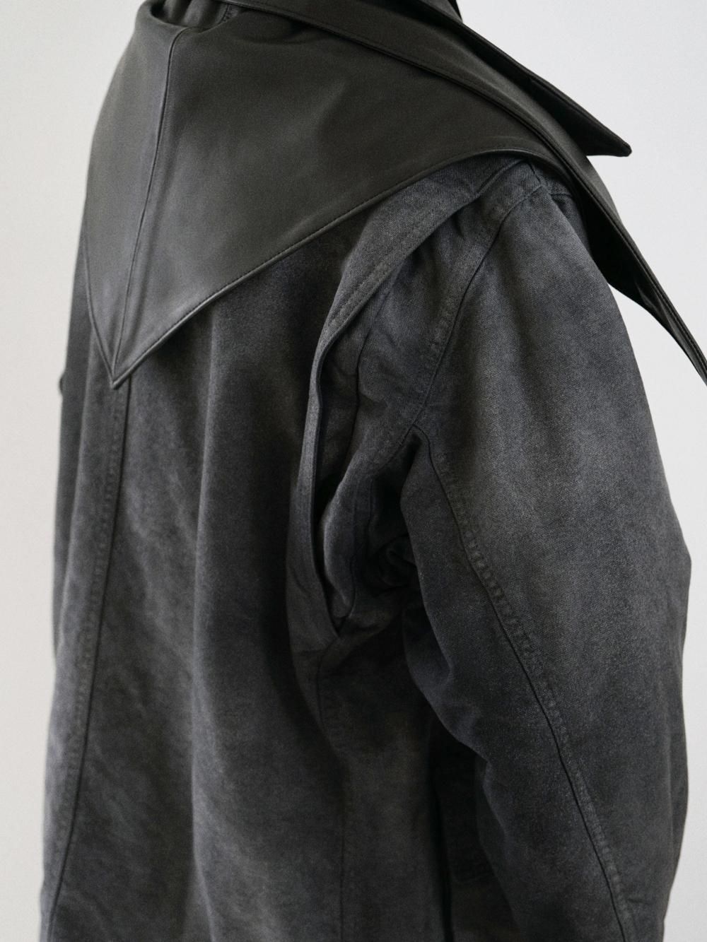 Ernie Palo LEATHER SCARF / BLACK
