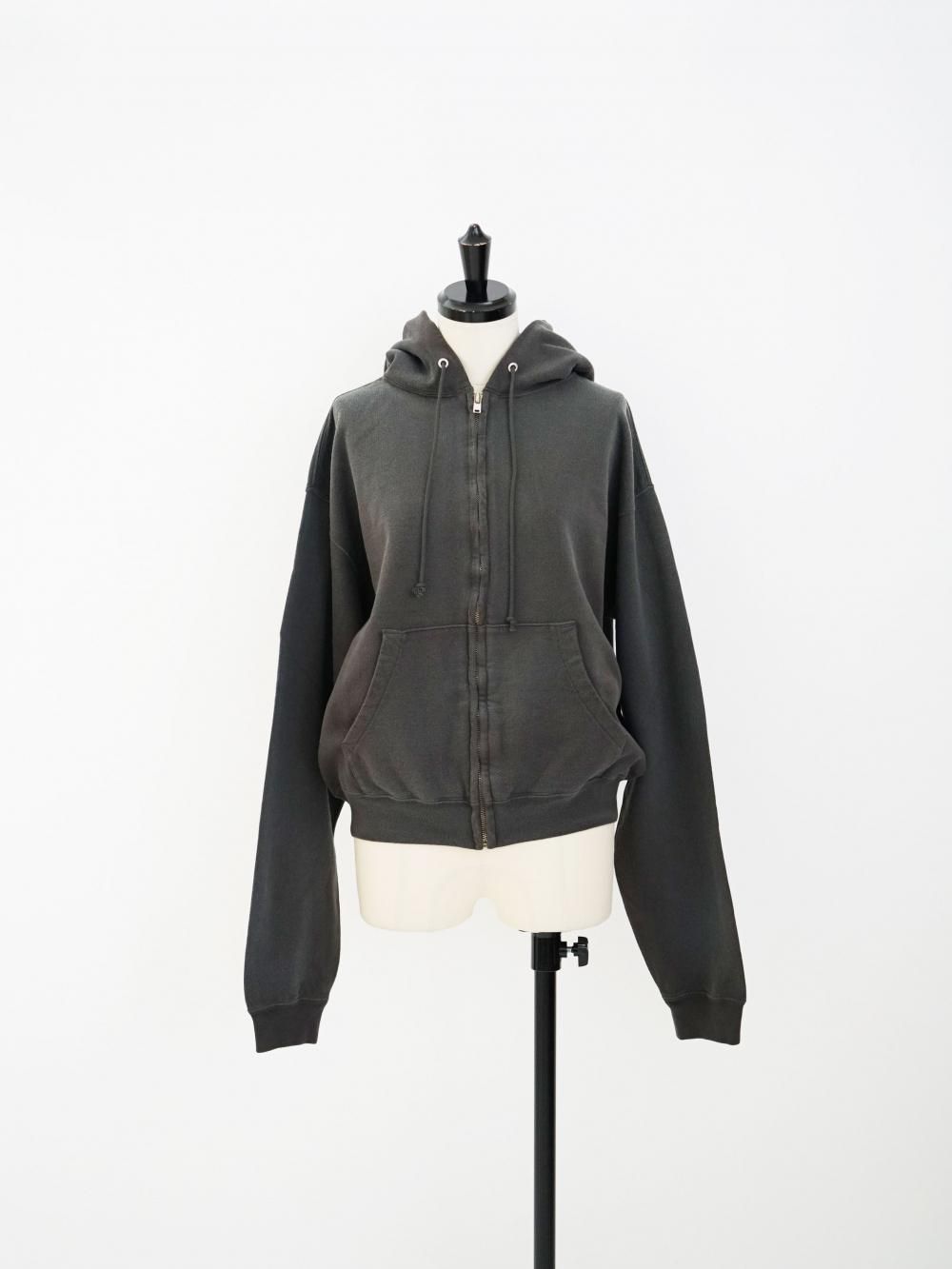 トップス AURALEE PRODUCT DYED PIMA PARKA Auralee Product Dyed Pima Light Sweat Zip Parka | Light Navy