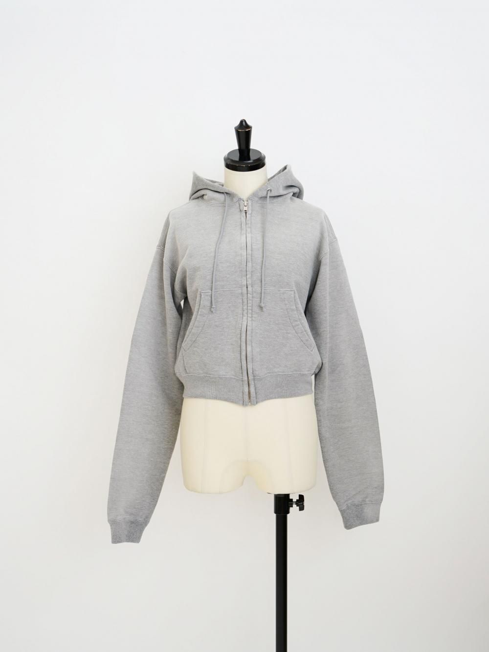 AURALEE PRODUCT DYED PIMA LIGHT SWEAT ZIP PARKA / GRAY / SIZE.1