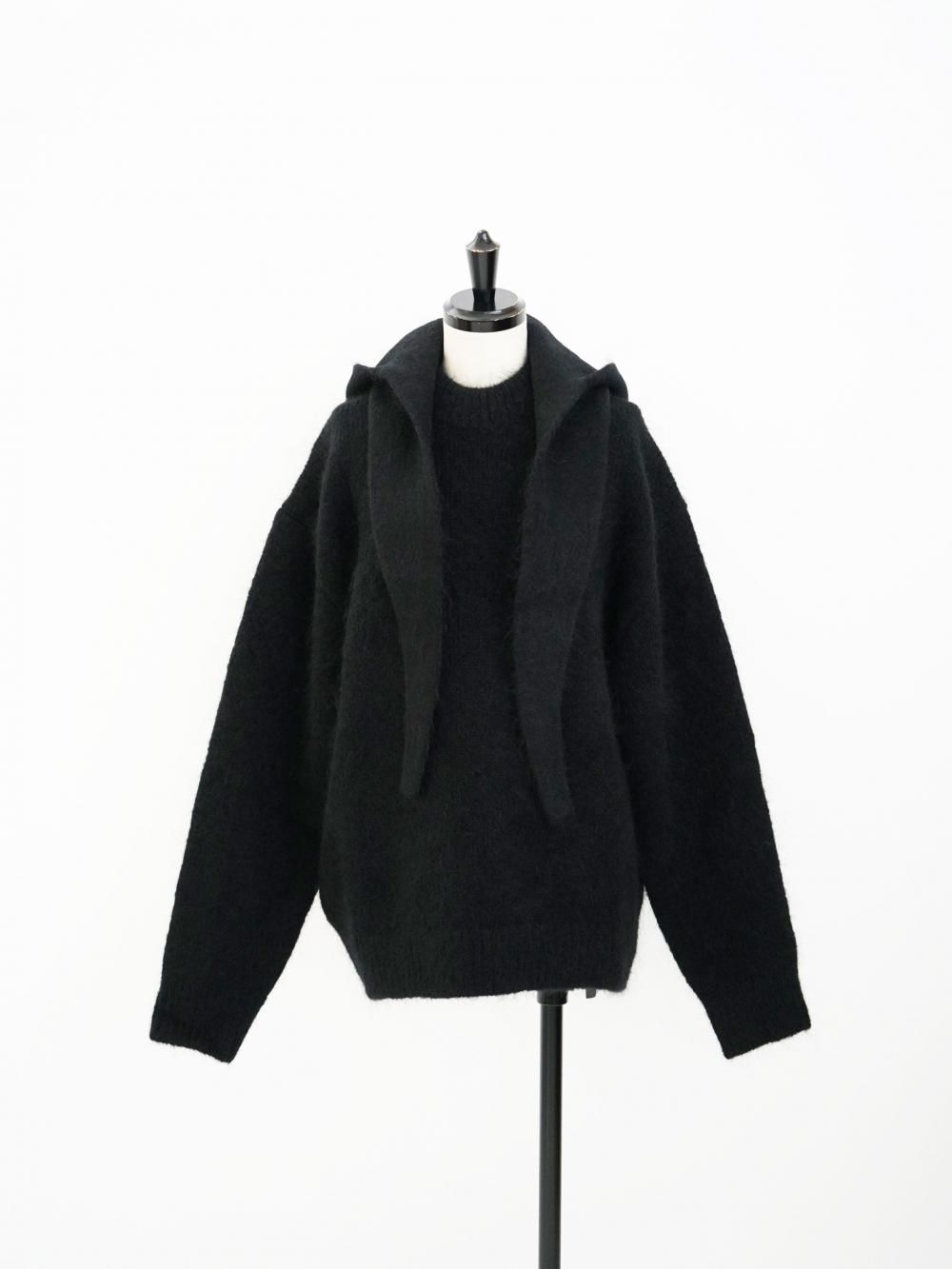 AMOMENTO HAIRY BALACLAVA SCARF / BLACK