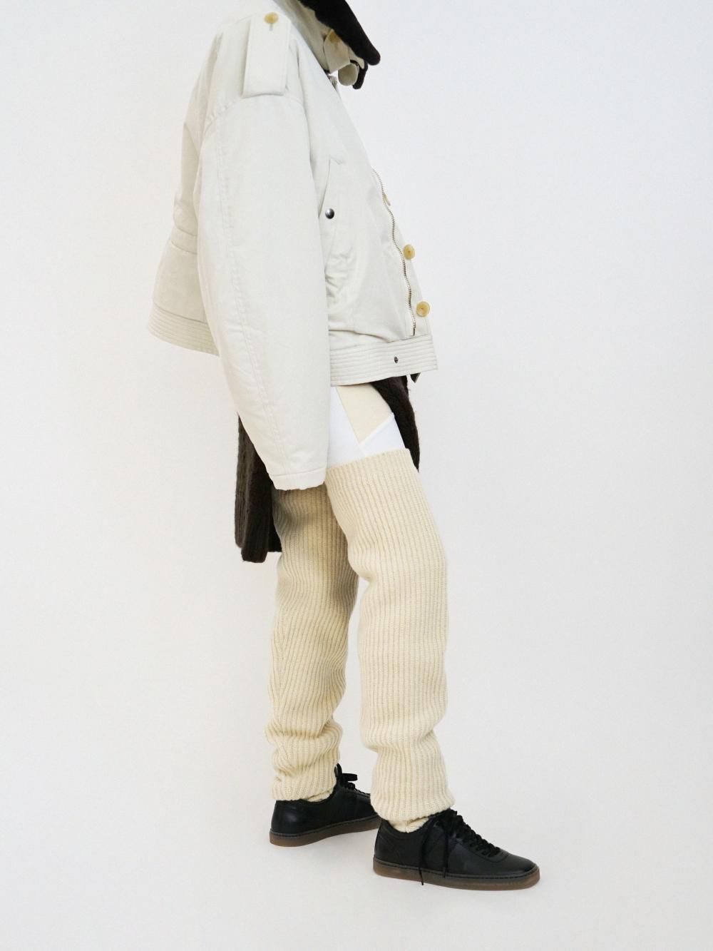 FUMIKA_UCHIDA SHETLAND RIB STITCH TIGHT-HIGH SOCKS 