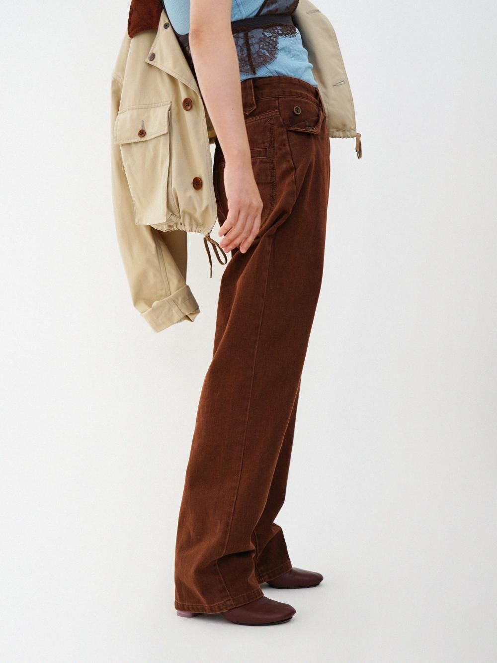 FUMIKA_UCHIDA KATSURAGI STRAIGHT PANTS / BORDEAUX