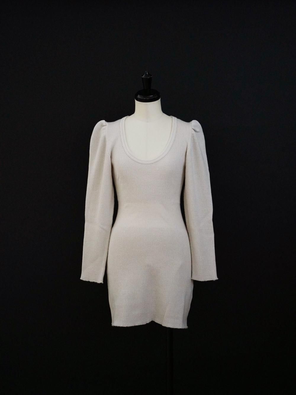 FUMIKA_UCHIDA RIB STITCH U-NECK UNDERWEAR / IVORY