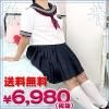 1130F★J●送料無料●<即納!特価!在庫限り!> 半袖セーラー服セット 色:白 サイズ:JUMBO ■夏服セーラー■