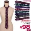 1205HI■＜即納！特価！在庫限り！＞ 【Ｂ品】ネクタイ 細身ドット柄 黒地　色：ピンク/ミントブルー/Lパープル/Lピンク/サックス/パープル/ホワイト/Sピンク