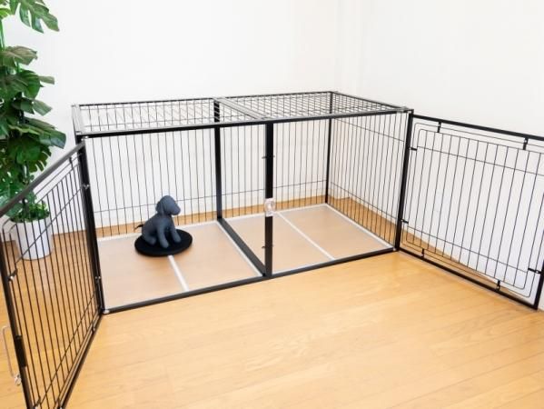 大型犬用］ゆっくり過ごせる大きなケージ 9Mメッシュ2連結 - 犬