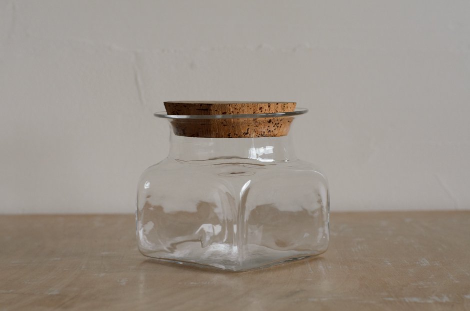 Signe Persson-Merin SWEDEN BodaNova Sill i kvadrat Glass Jar & Cork Lid / SIZE L H13cm
