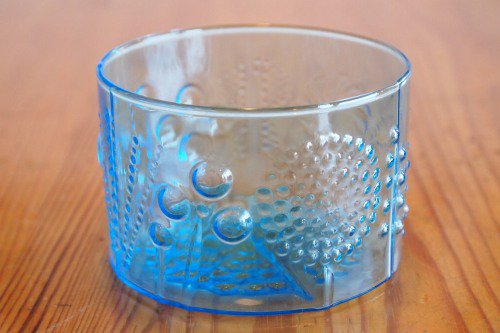 Nuutajarvi Flora glass bowl bule Oiva Toikka ̡