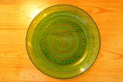Nuutajarvi Kastehelmi moss green plate 14cm ƥإ