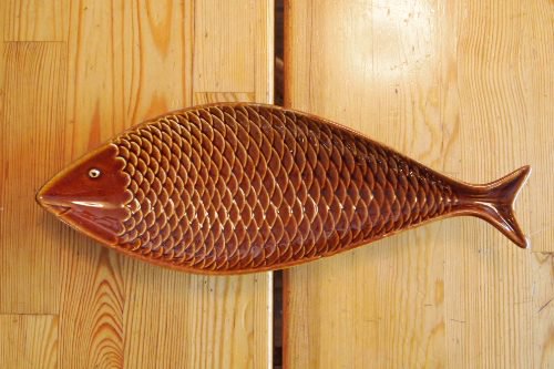 Gustavsberg Fish Plate Brown /Stig Lindberg/グスタフスベリ