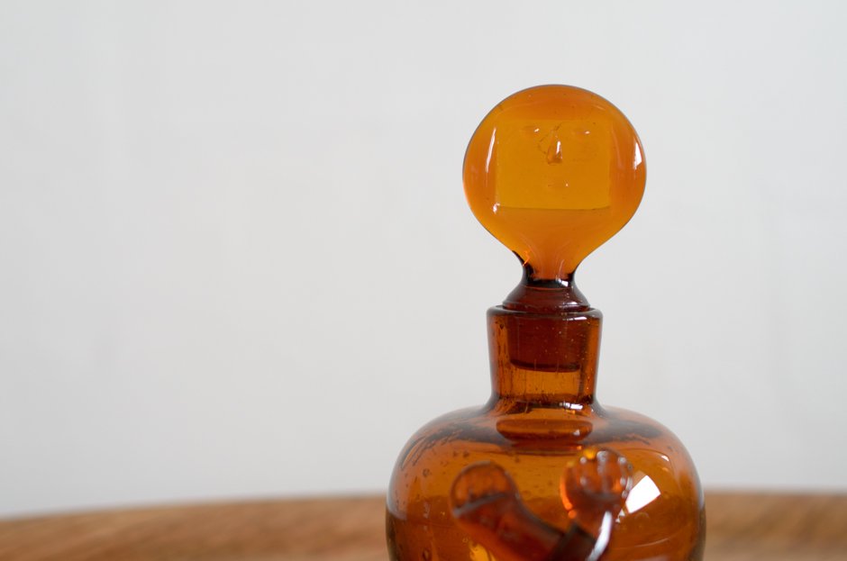 Erik Hoglund åۥ Bubble Bottole Decanter amber Boda