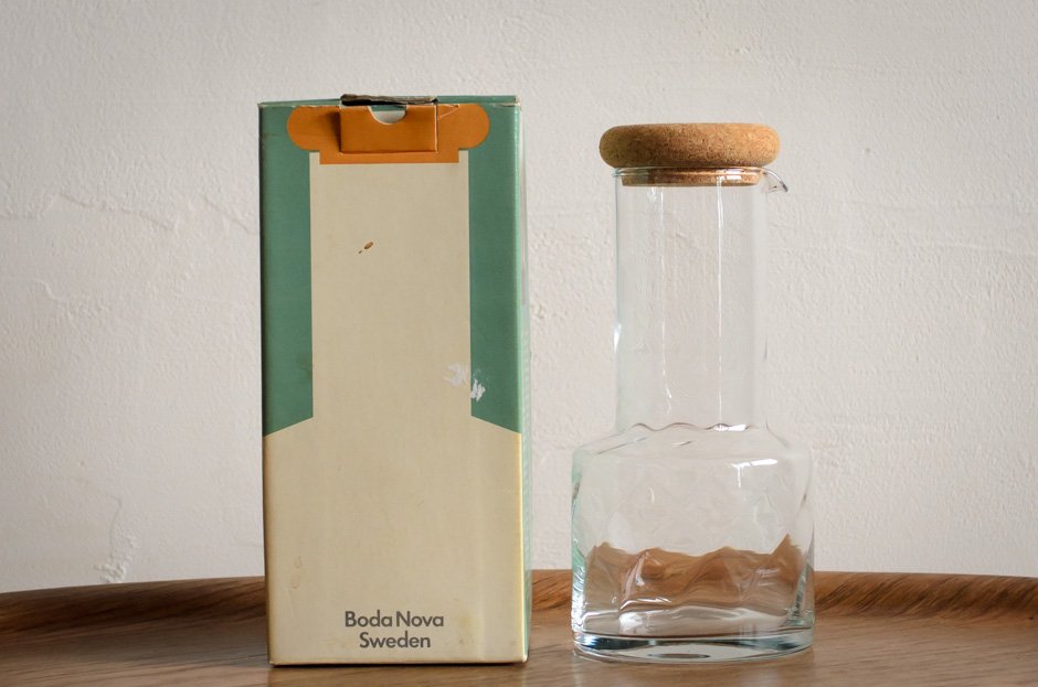 Signe Persson-Melin Cork Glass Vinegar Decanter Boda Nova Original 