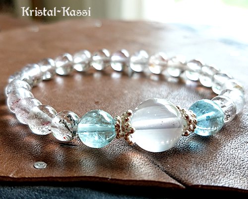 愛知 パワーストーン Kristal-Kassi メタモルフォーゼス アクアマリン スーパーセブンブレスレット